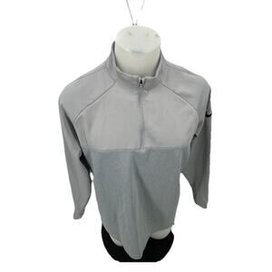 Nike Golf Large Men 1/4 ZIP Pullover Sweatshirt Grey Long Sleeve Soft Lining Y18